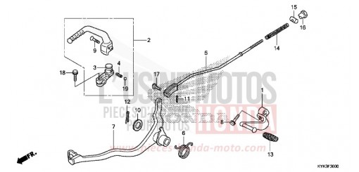 PEDAL/KICK STARTER ARM CRF110FK de 2019